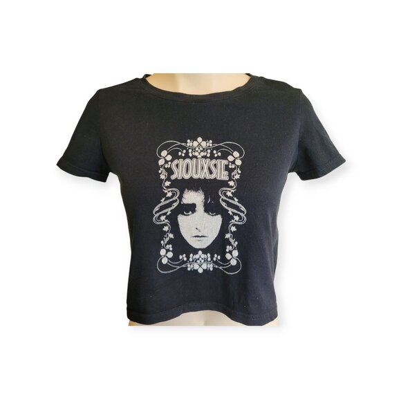 Siouxsie and the Banshees Black Band Baby Tee Size S Perfect Goth Girl Top - Picture 3 of 11